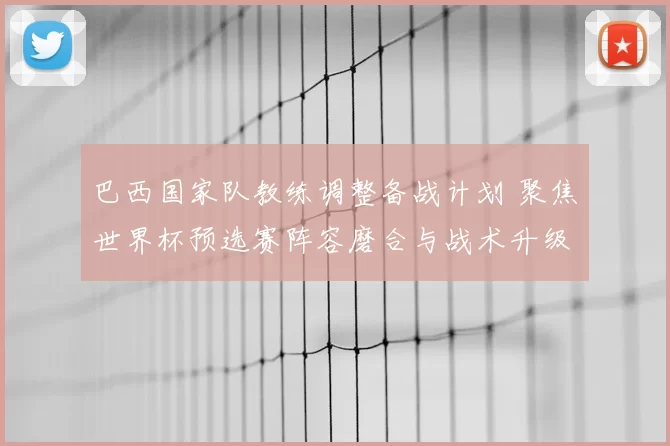 巴西国家队教练调整备战计划 聚焦世界杯预选赛阵容磨合与战术升级